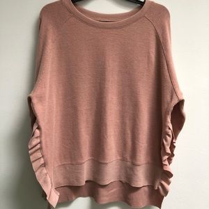 Blush Zara Sweater With Side Ruffles